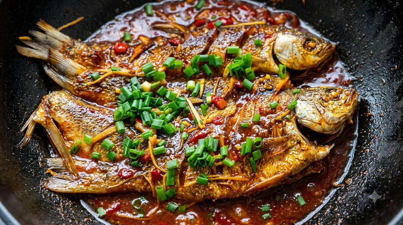 Classic Braised Yellow Tail Fish in Beer Sauce