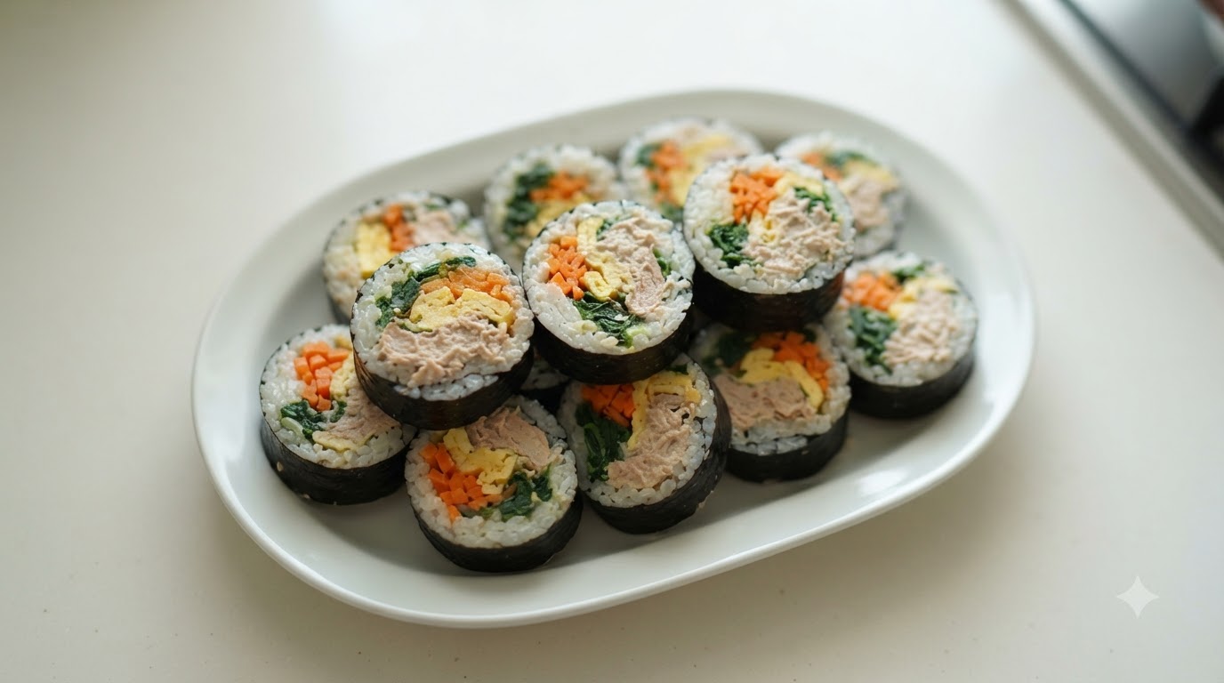 Classic Tuna Gimbap (Korean Rice Rolls)