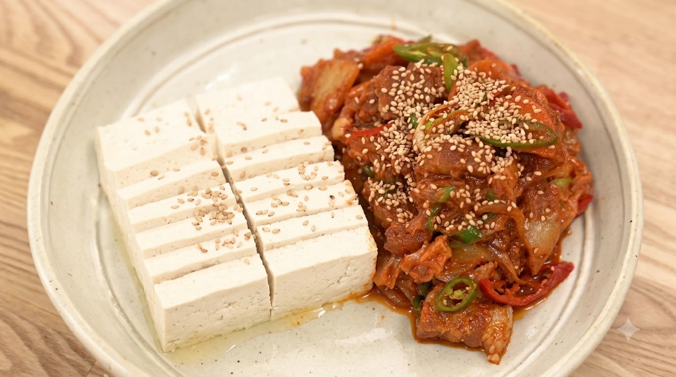 Classic Korean Dubu Kimchi (Tofu and Stir-Fried Kimchi)