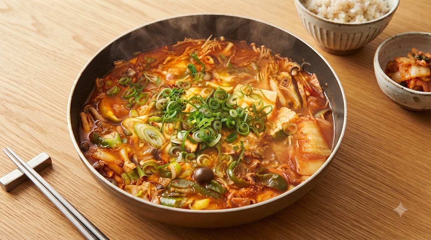 Korean Spicy Kimchi Tofu Soup (Kimchi-jjigae)