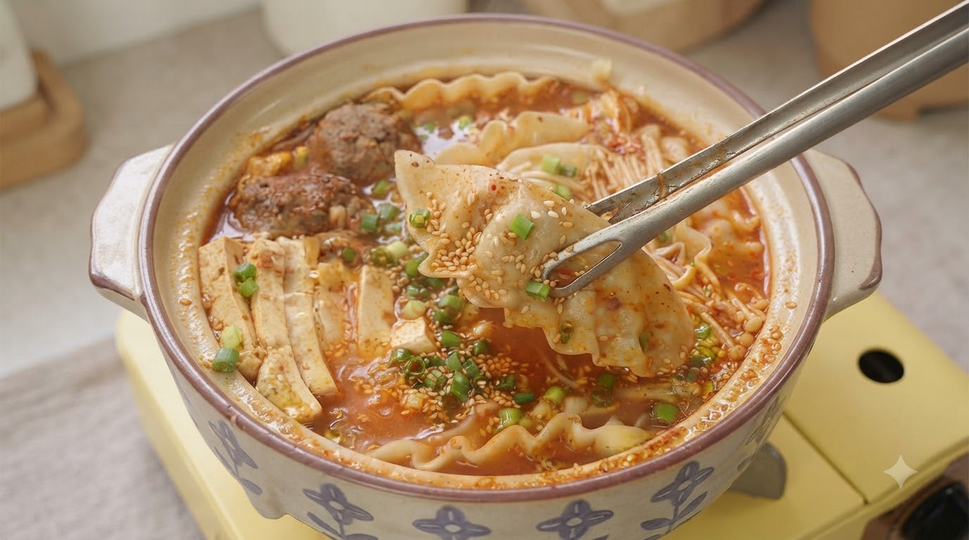 Korean Kimchi Dumpling Hot Pot