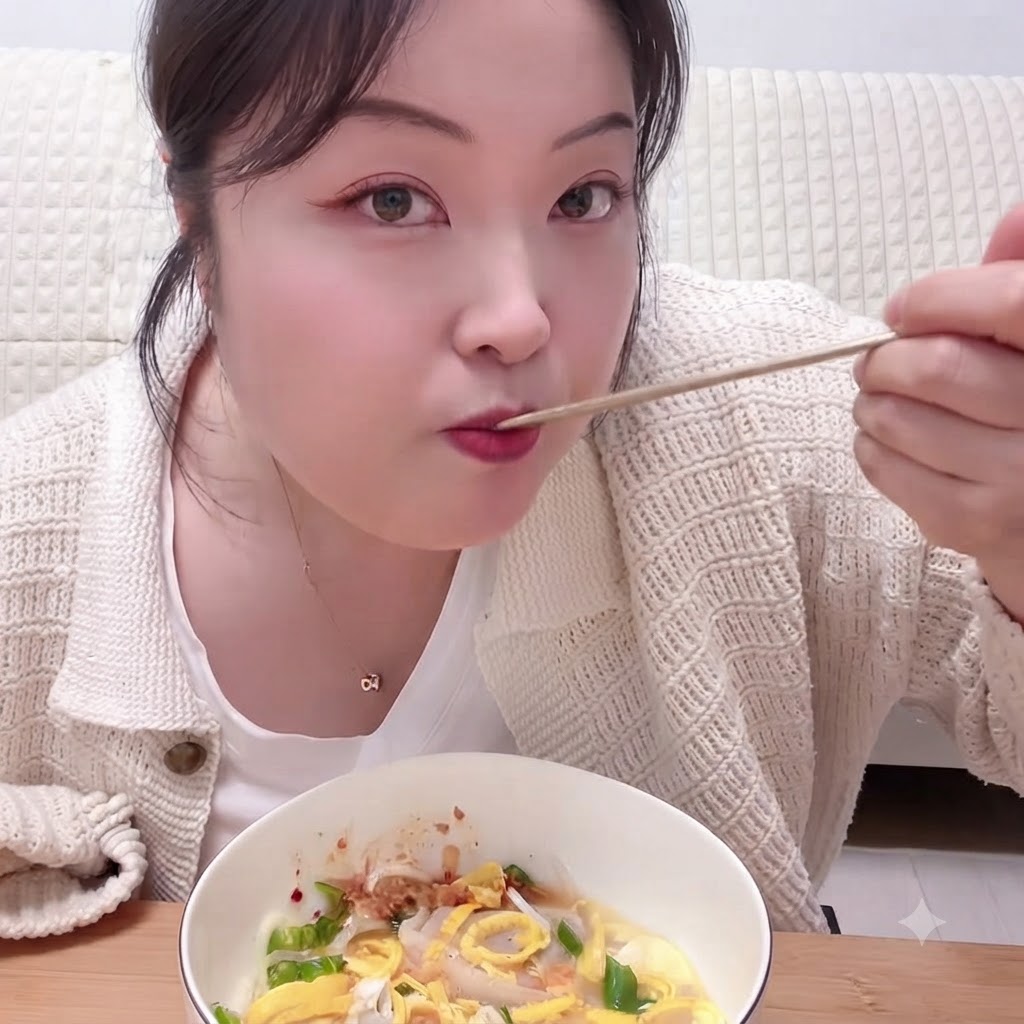 Kimchi dumplings being submerged into the boiling soup pot.