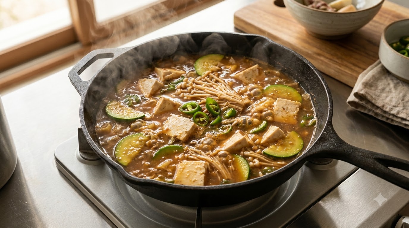 Authentic Korean Soybean Paste Stew (Doenjang-jjigae)