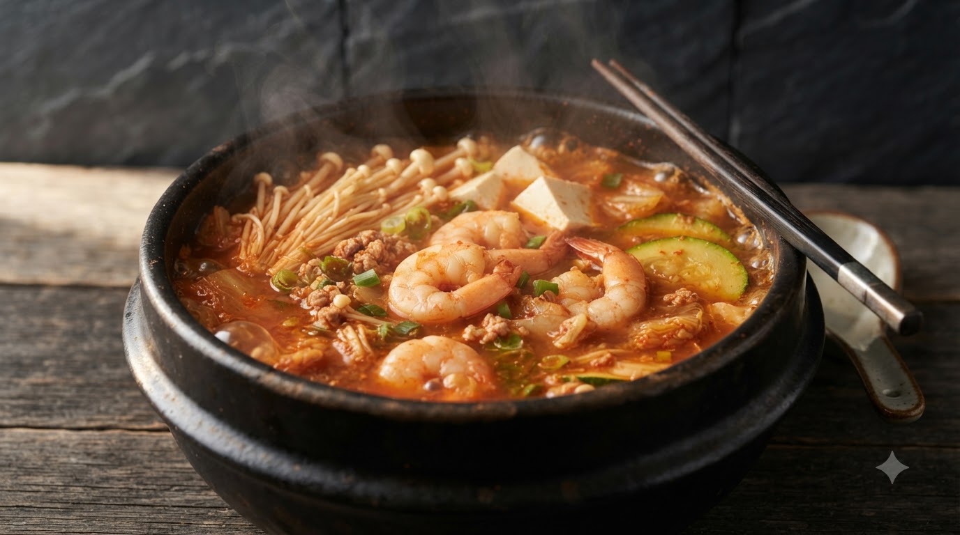 Korean Kimchi Soybean Paste Soup (Doenjang-jjigae)