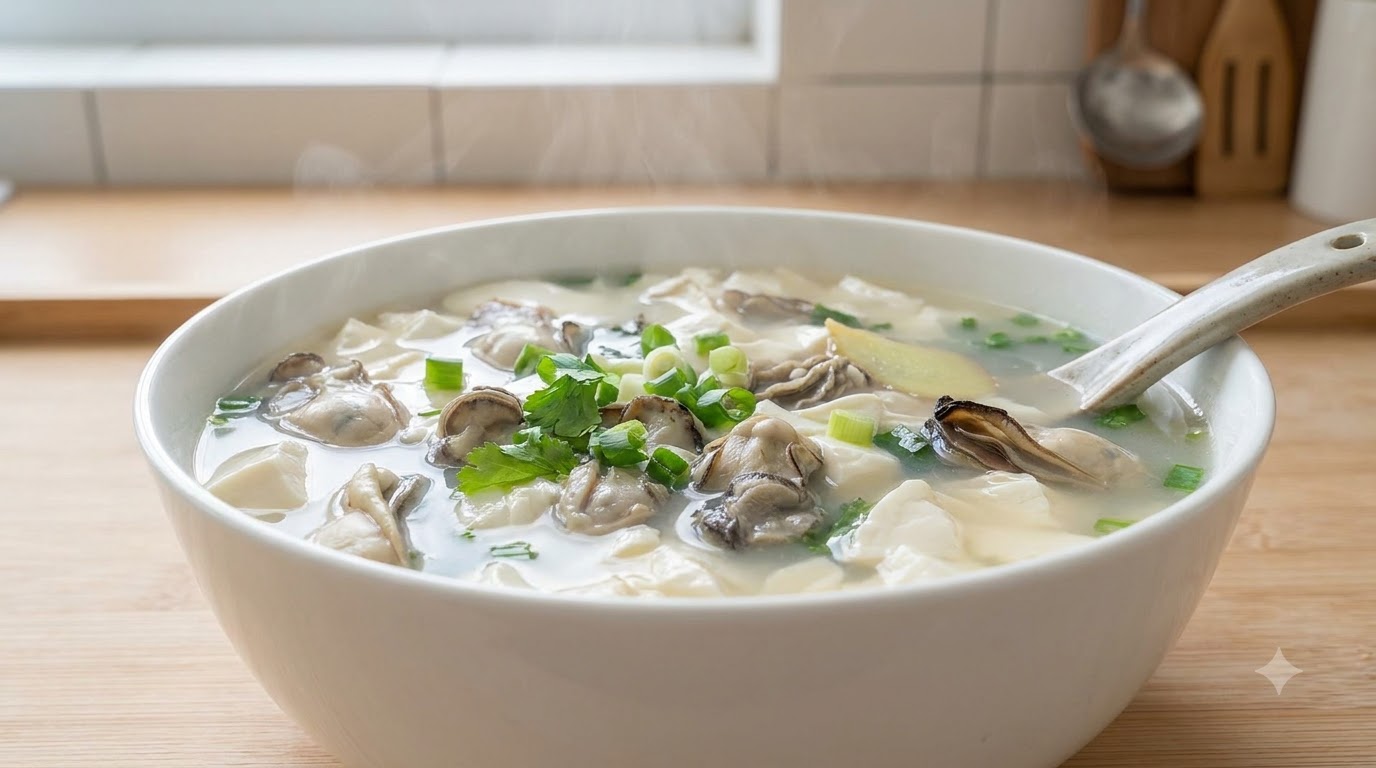Low-Fat Oyster and Tofu Soup