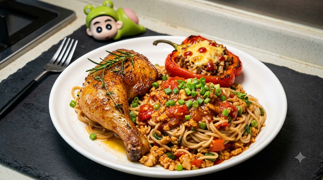Tomato Minced Chicken Spaghetti