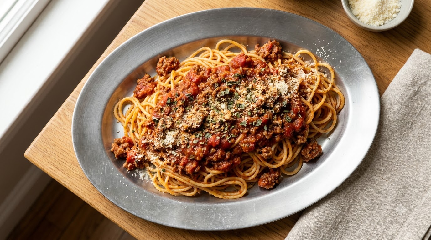 Classic Homemade Bolognese Spaghetti