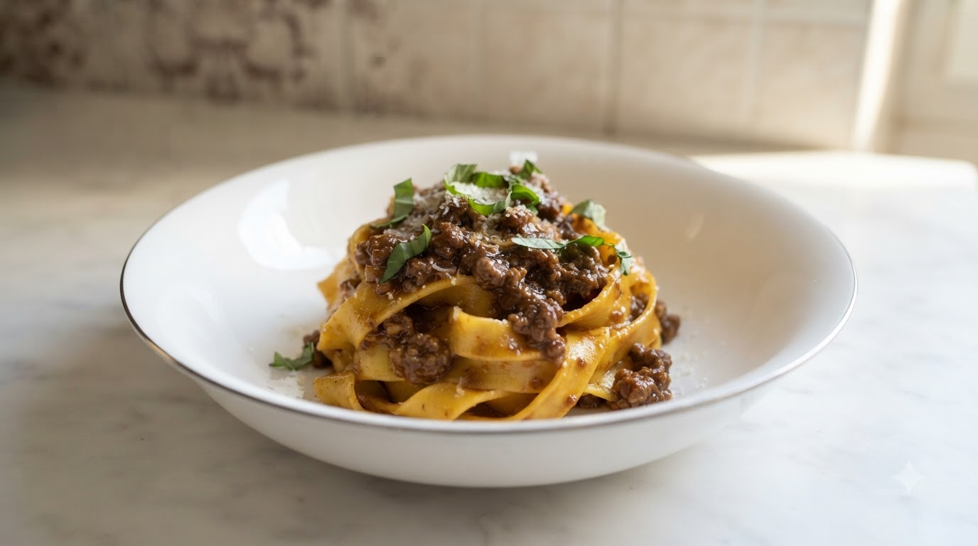 Handmade Tagliatelle al Ragù with Beef Cheek and Shank