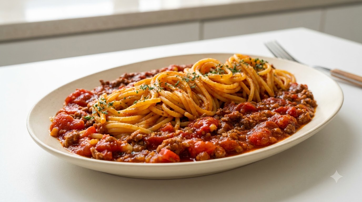 Rich Tomato Beef Spaghetti