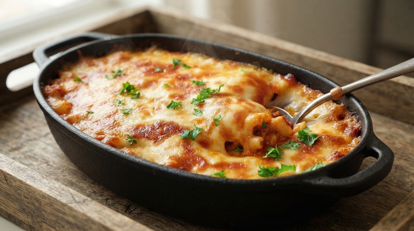 Ultimate Cheese Baked Pasta with Meat Sauce