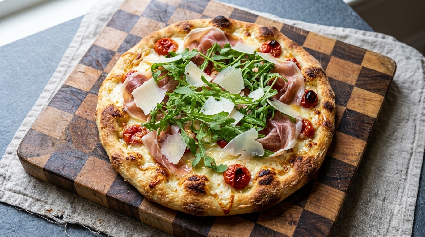 Summer Arugula and Prosciutto Pizza