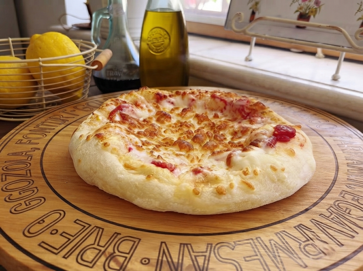 Fresh green arugula leaves being scattered across the top of a warm baked pizza crust.