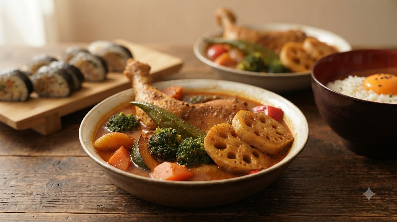 Authentic Hokkaido Soup Curry with Tender Chicken Leg