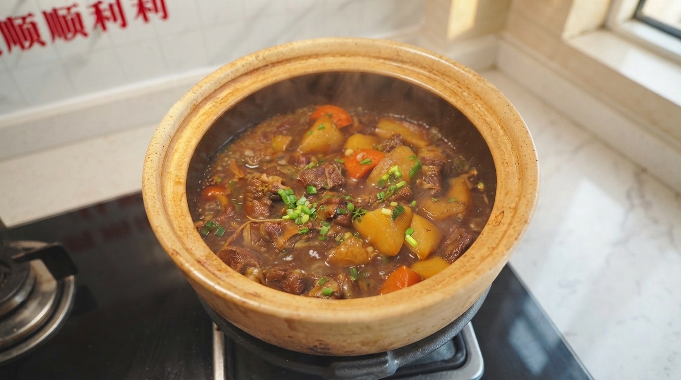 Chinese Red-Braised Beef Ribs with Potatoes and Carrots