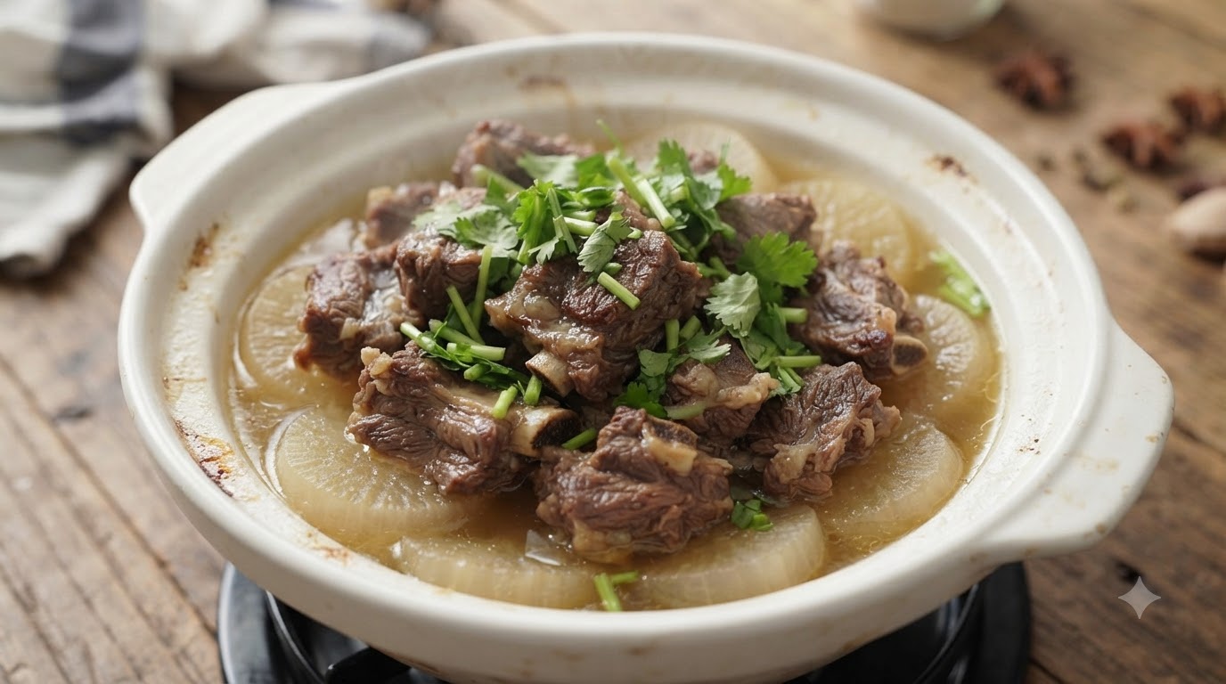 Clear Stewed Beef Ribs with White Radish