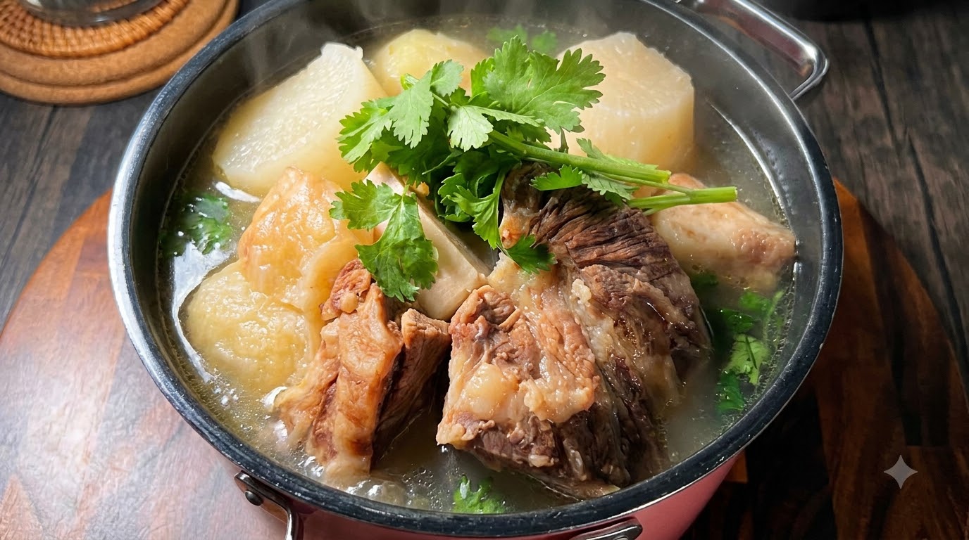 Clear Braised Beef Short Ribs with White Radish