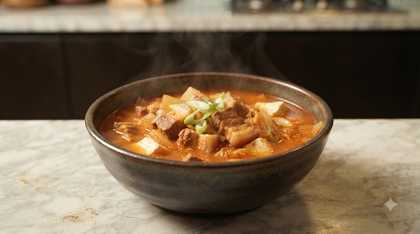 Hot Tofu Kimchi Pork Soup