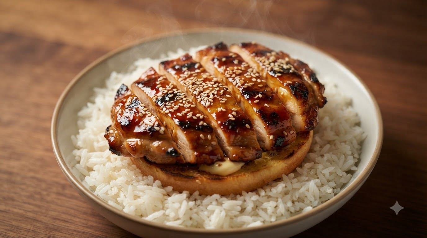 Teriyaki Chicken Leg Burger Bowl