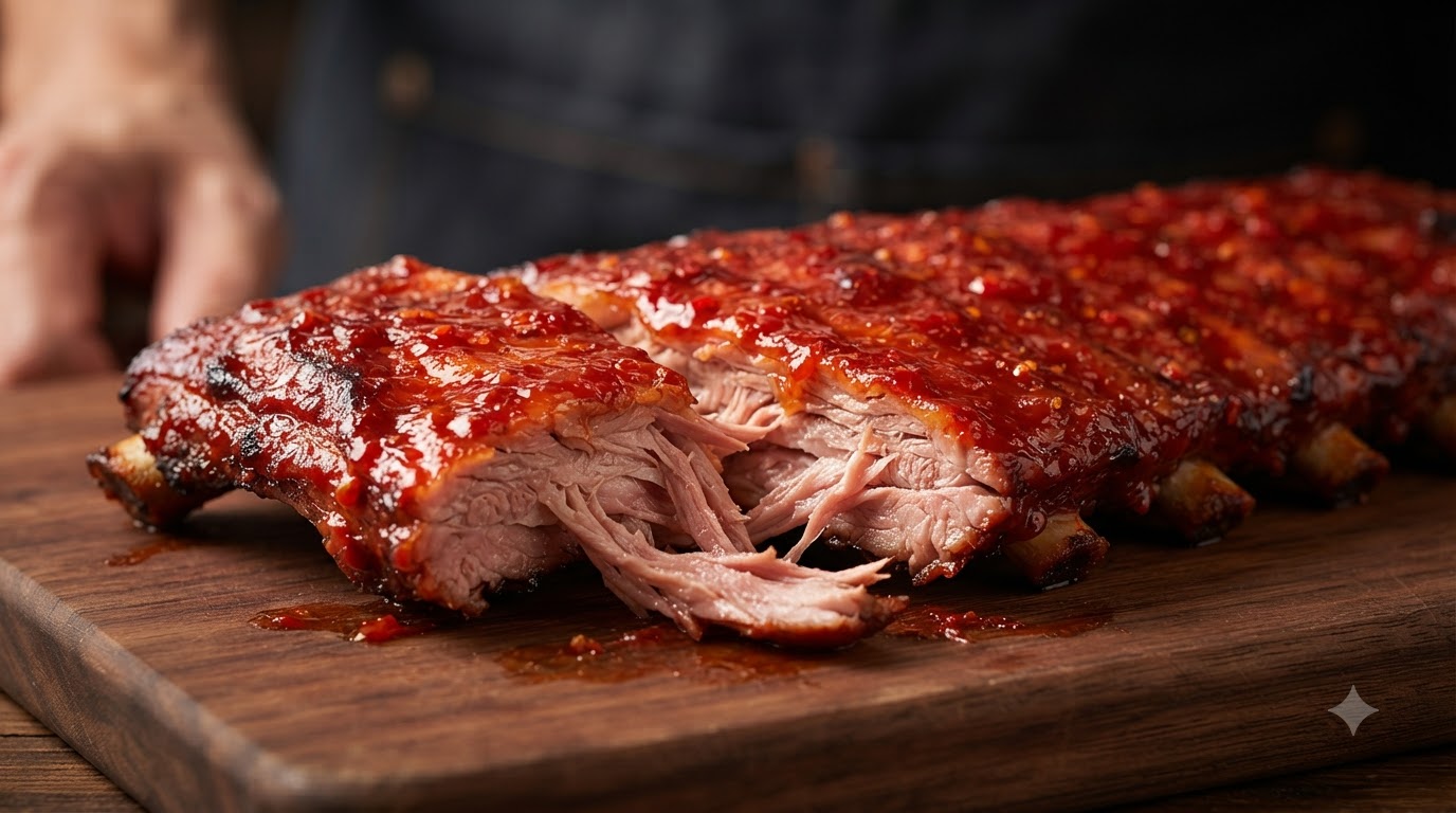 Sweet and Spicy Pineapple Roasted Pork Ribs