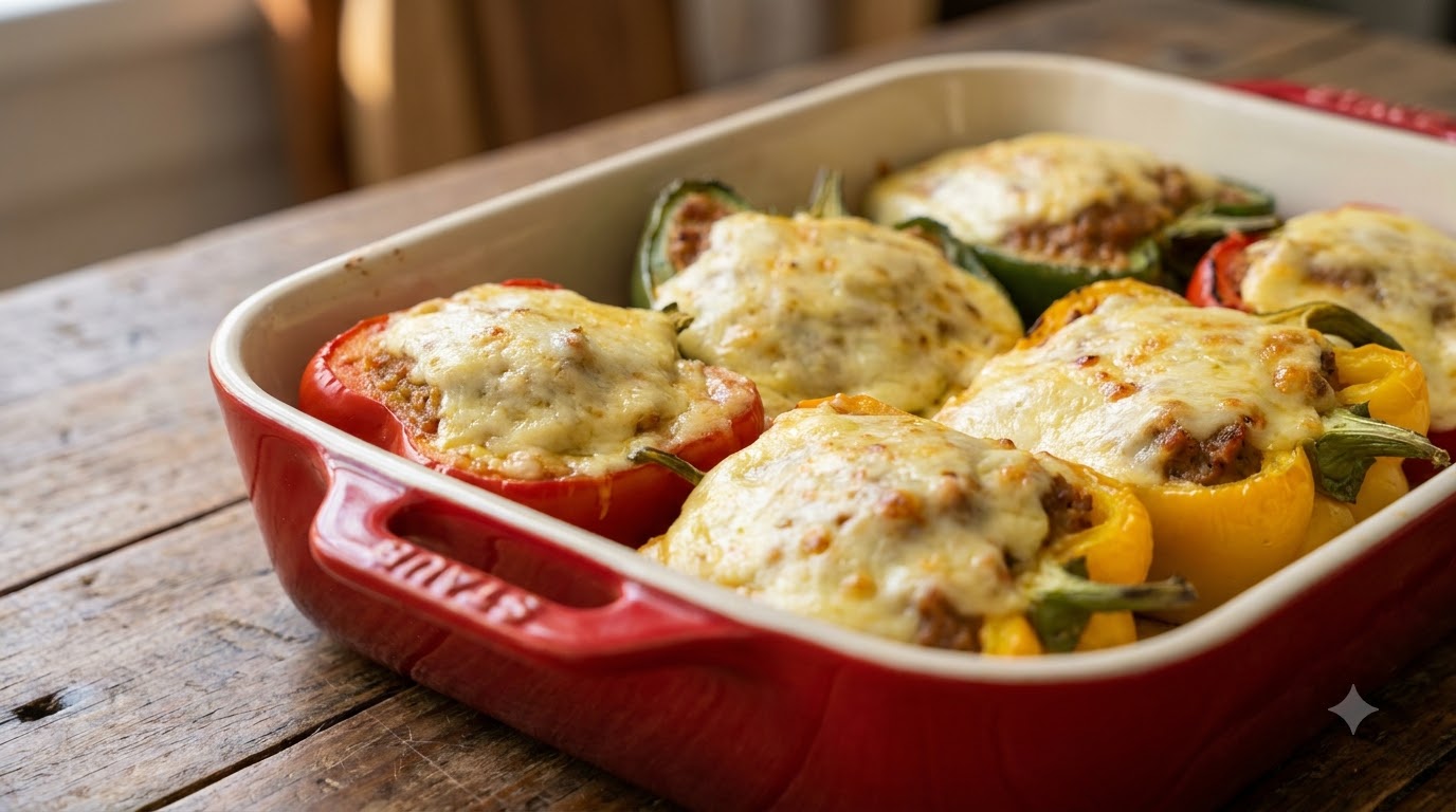 Baked Stuffed Bell Peppers with Cheese