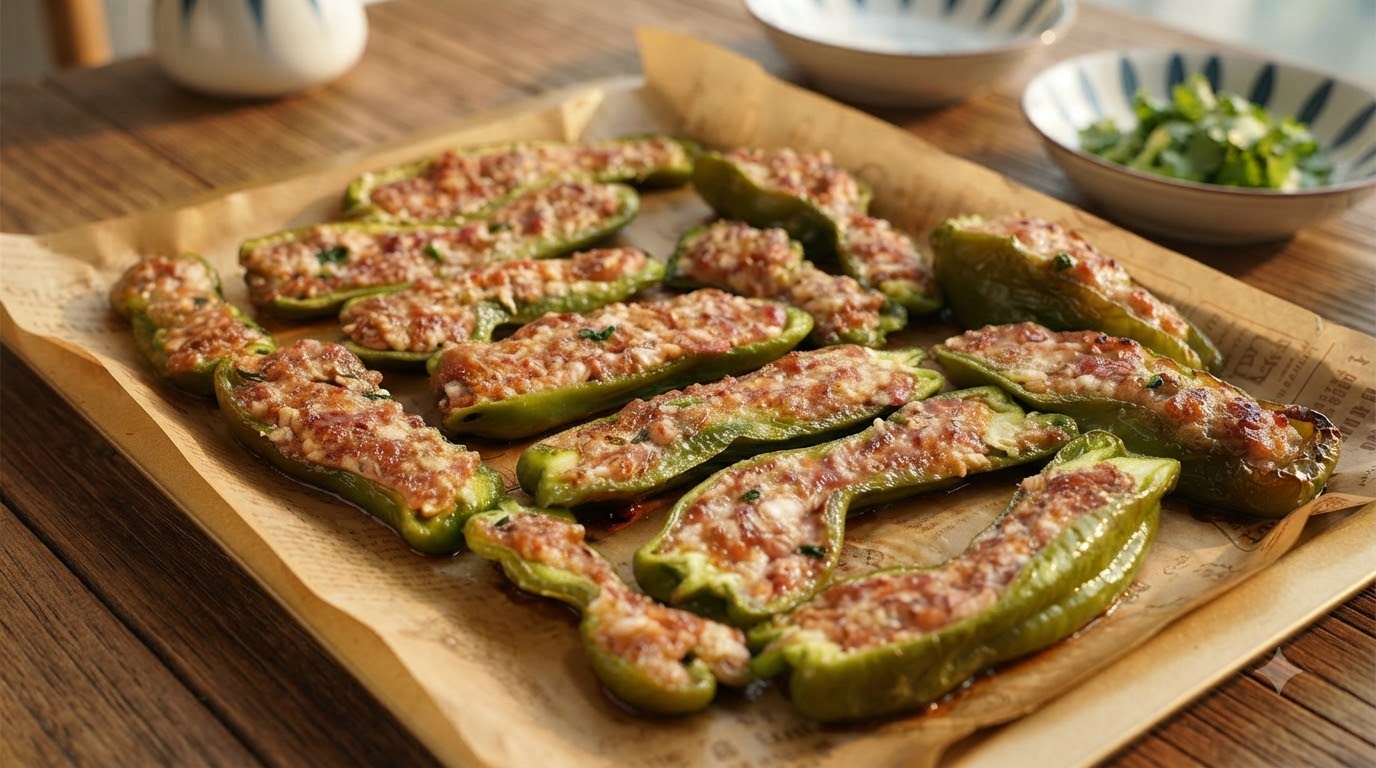 Oven-Baked Stuffed Green Peppers with Savory Minced Meat