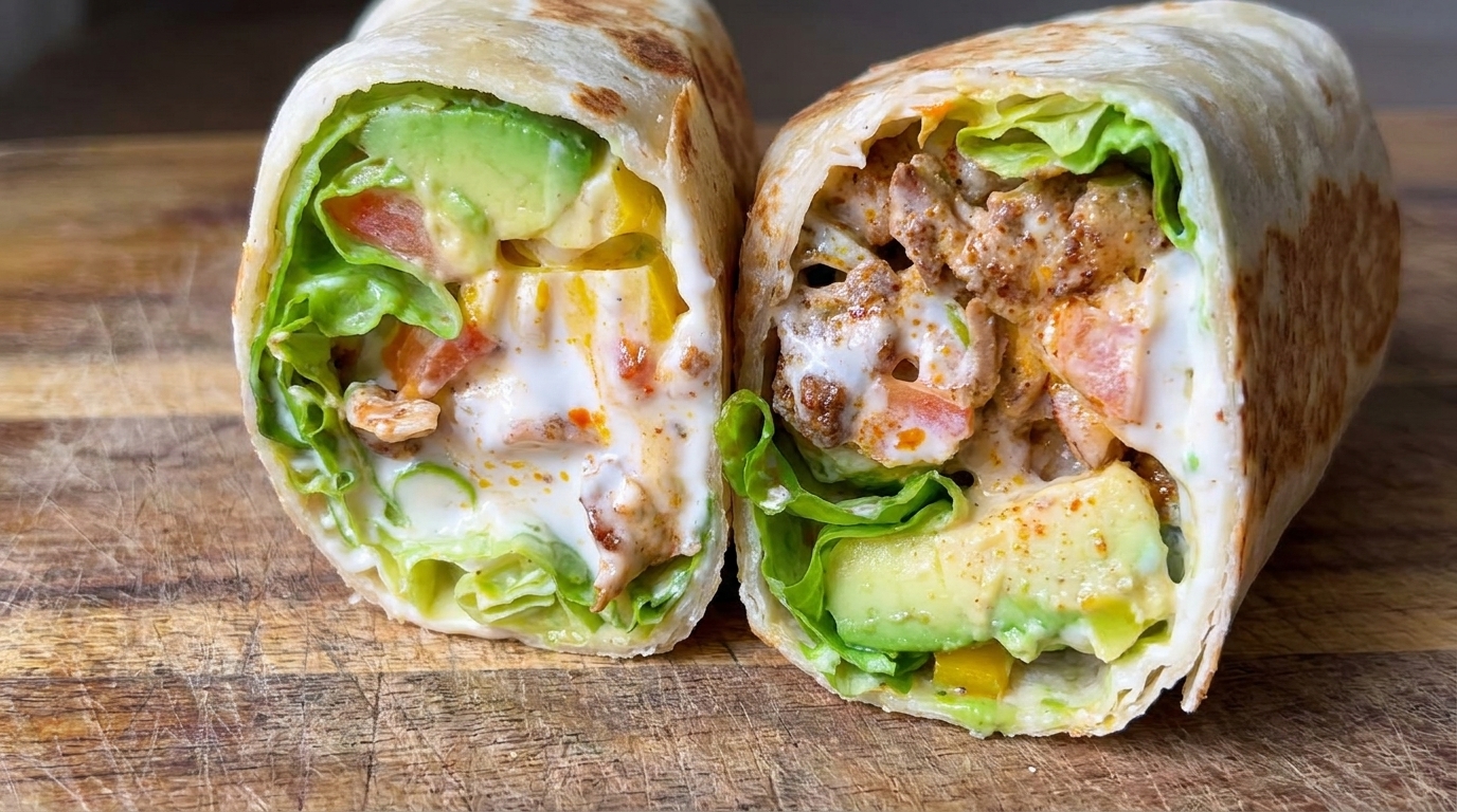 Low-Fat Chicken and Avocado Burrito