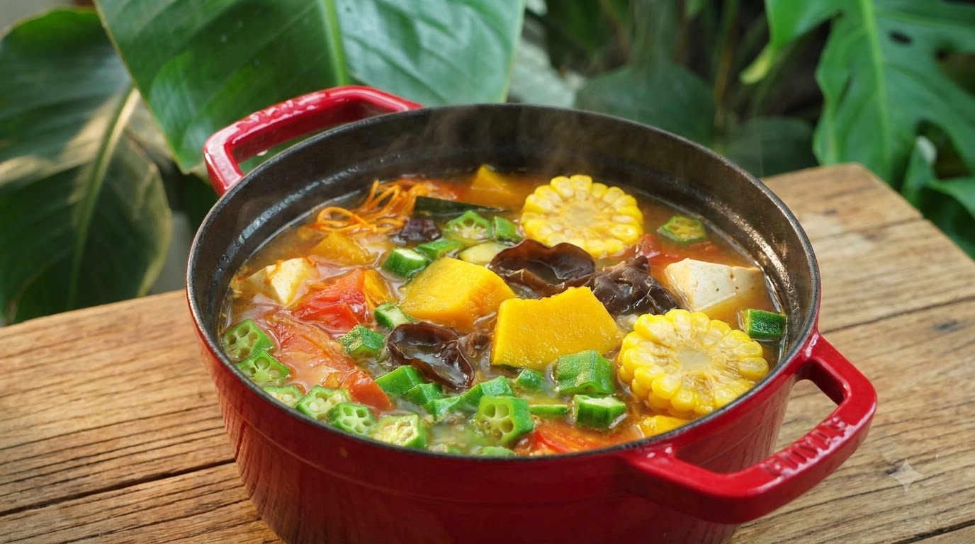 Hearty Vegetarian Okra Vegetable Soup