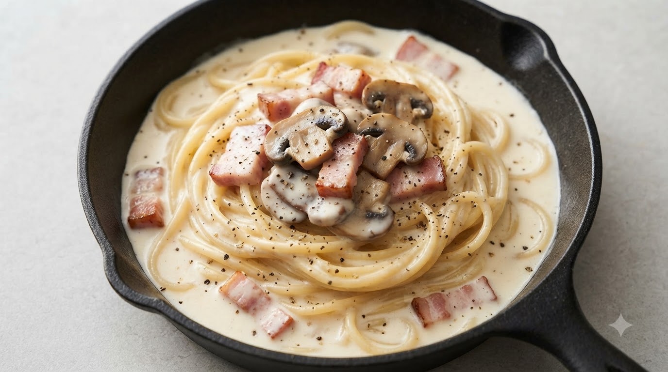 Creamy Bacon and Mushroom Pasta