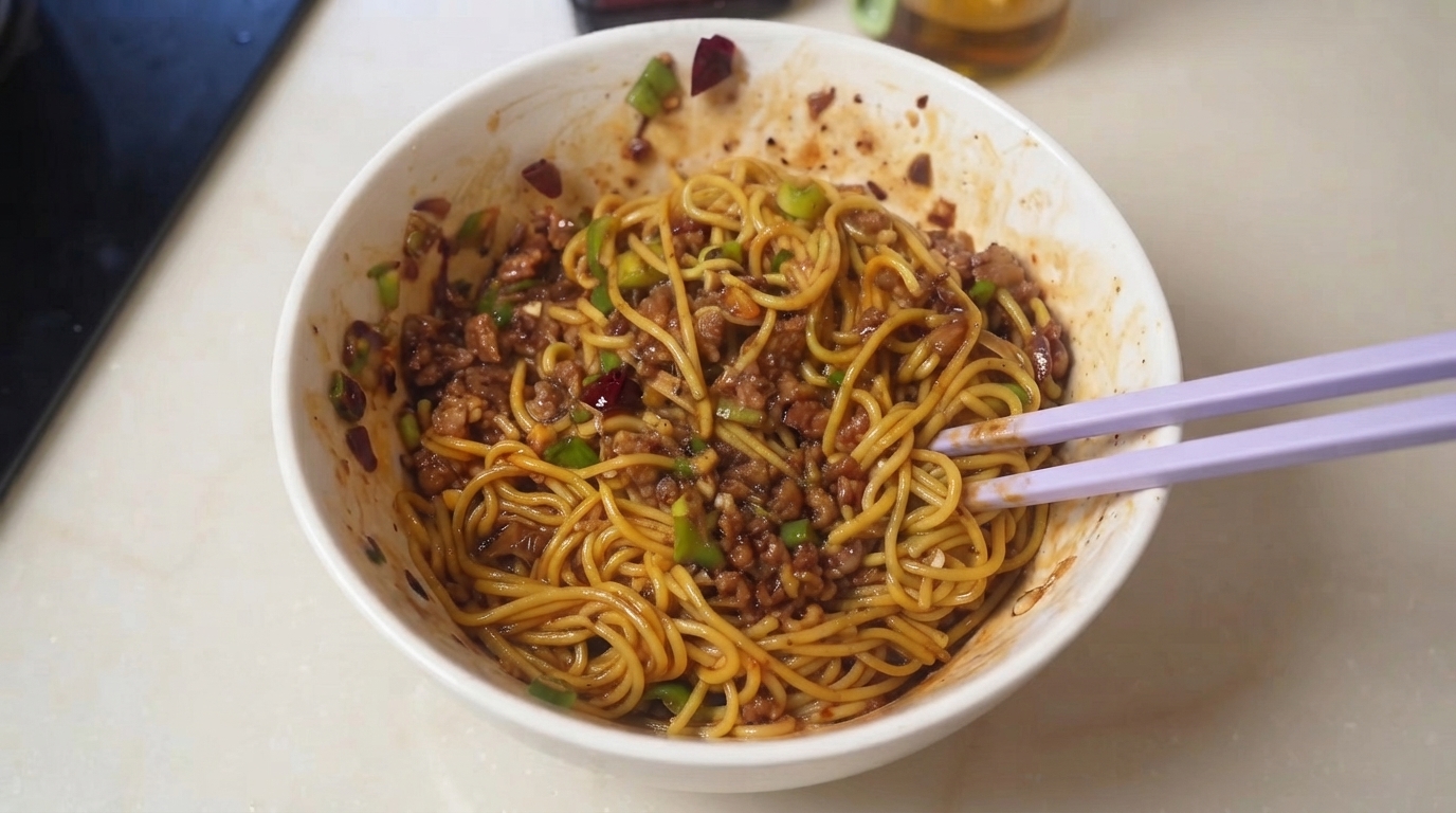 Savory Minced Meat Sauce Noodles
