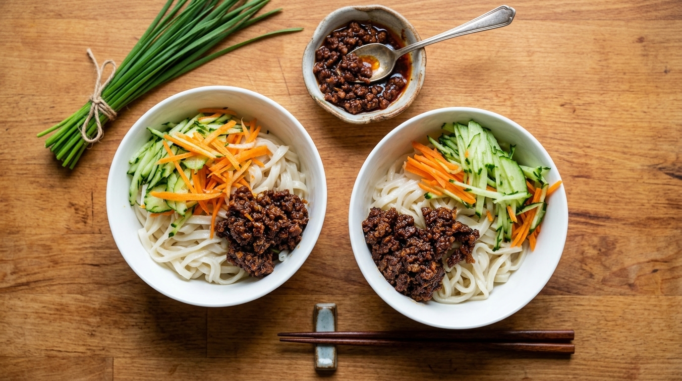 Authentic Beijing Zhajiangmian (Fried Sauce Noodles)
