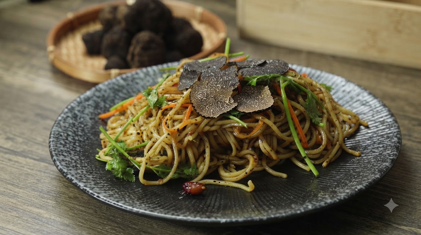 Homemade Black Truffle Mixed Noodles