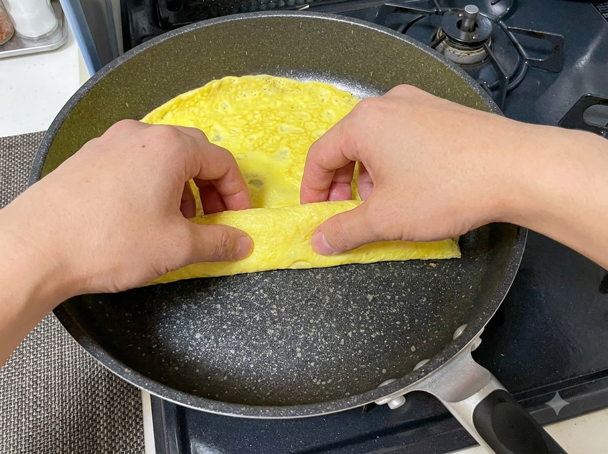 Noodles cooking in a pot of boiling water.
