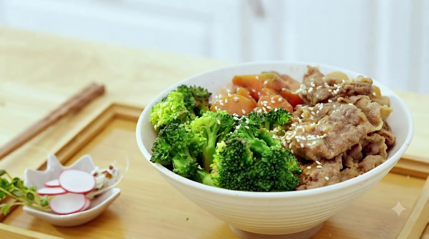 Savory Miso Beef and Broccoli Rice Bowl
