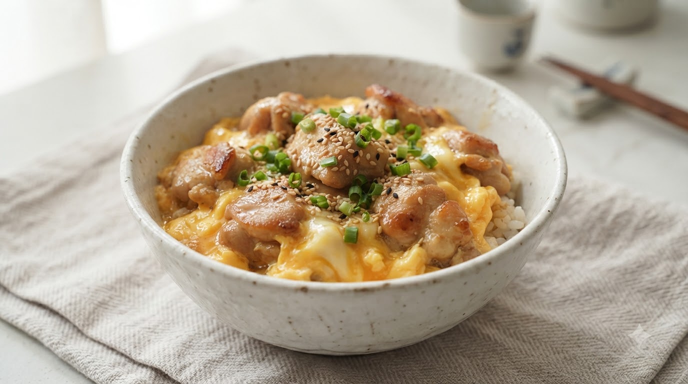 Japanese Slippery Egg Chicken Rice (Oyakodon Style)