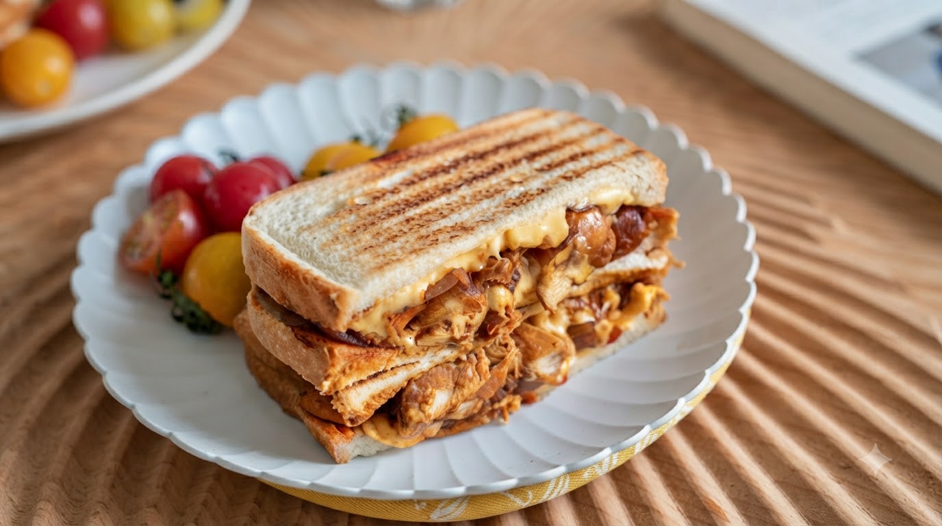 Spicy Kimchi Chicken Cheese Sandwich