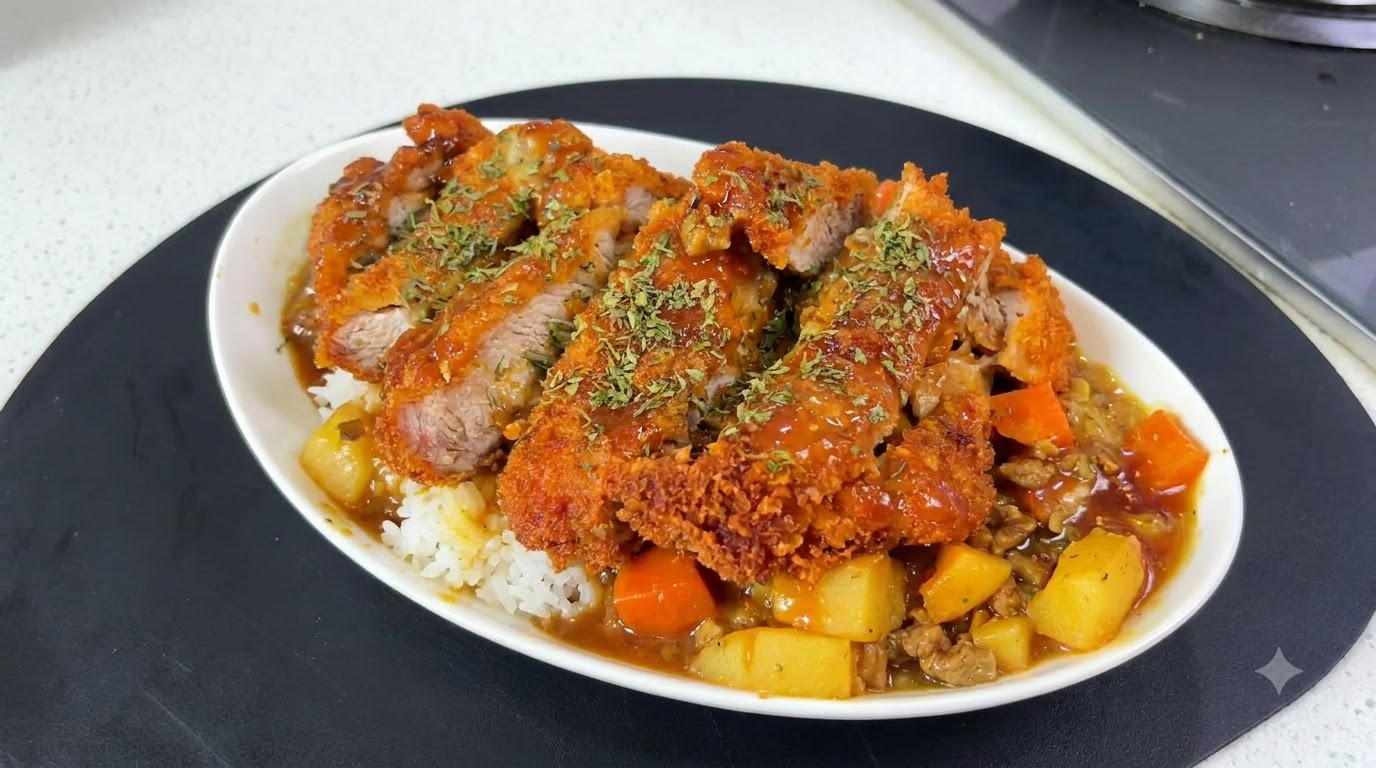 Japanese Curry Pork Cutlet Rice (Katsu Curry)