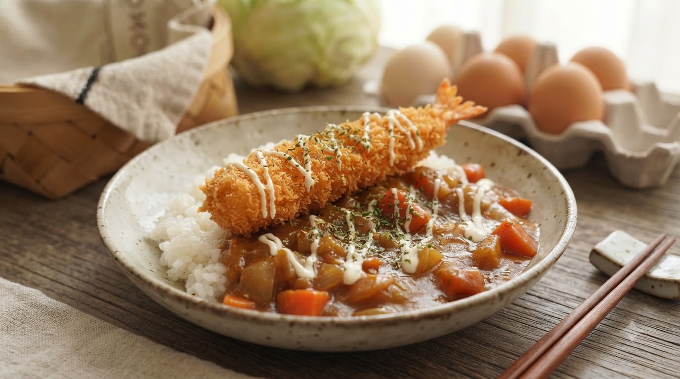 Coconut Curry Shrimp Cutlet Rice