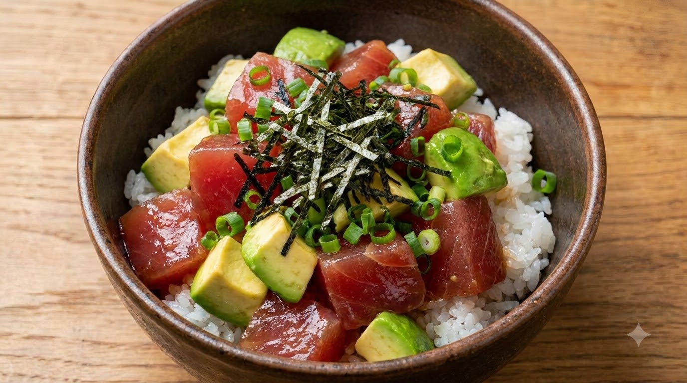 Creamy Avocado Tuna Poke Bowl