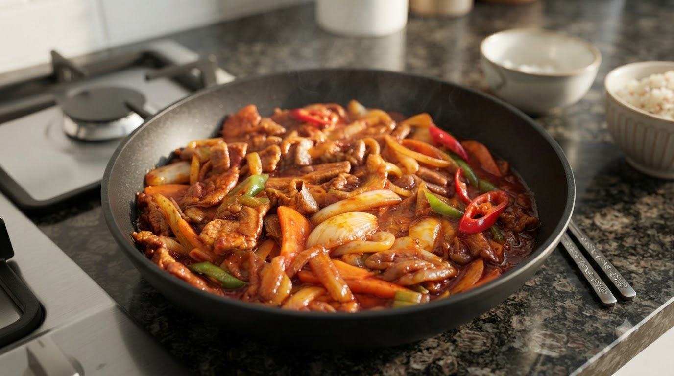 Classic Korean Spicy Stir-Fried Pork (Jeyuk Bokkeum)