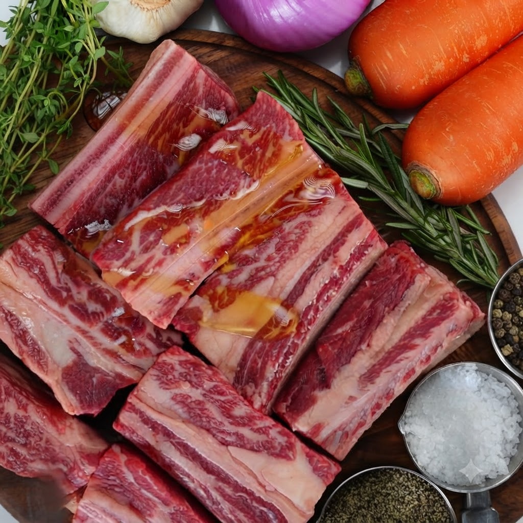 Red wine being poured from a bottle into a pot with sautéed onions, carrots, and celery.