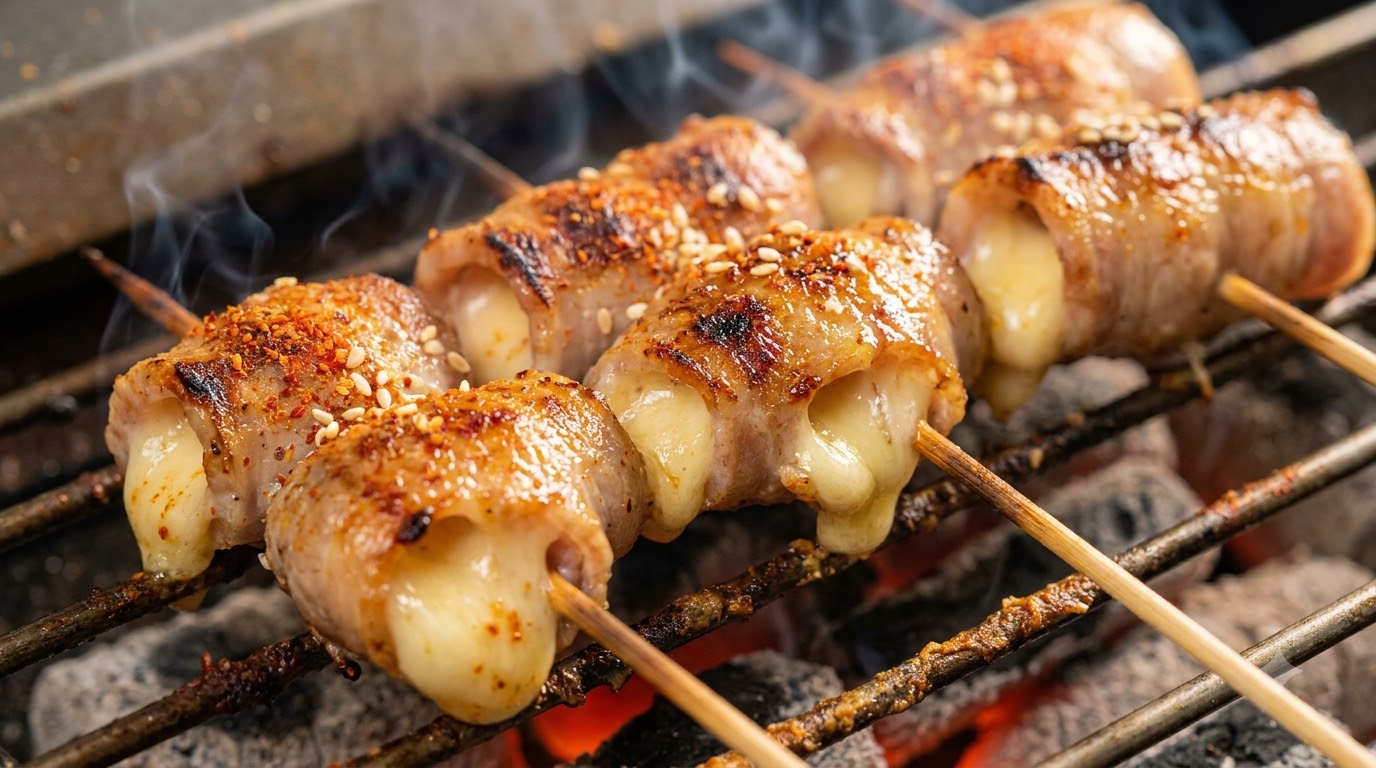 Crispy Grilled Shrimp Paste Cheese Rolls