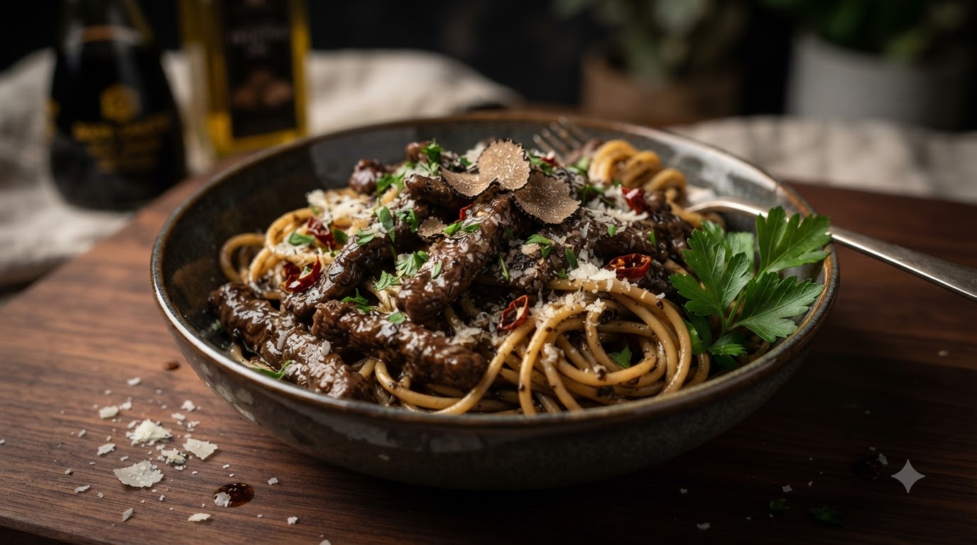 Black Truffle Grilled Beef Noodles