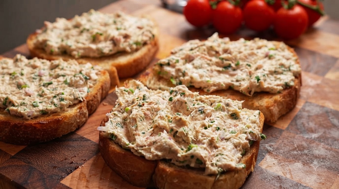 Tuna and Cheese Open-Faced Sandwich