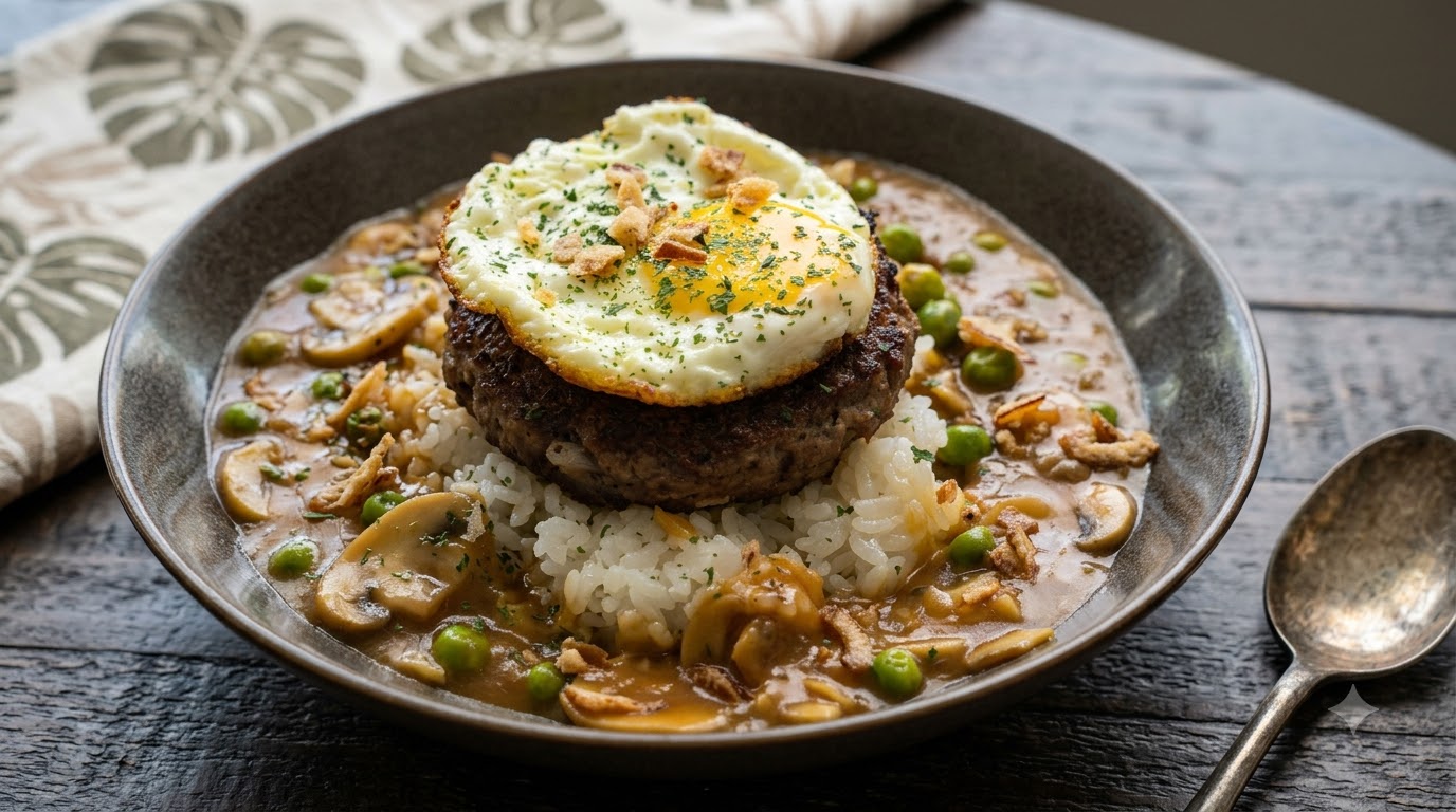 Hawaiian Loco Moco Burger Rice Bowl