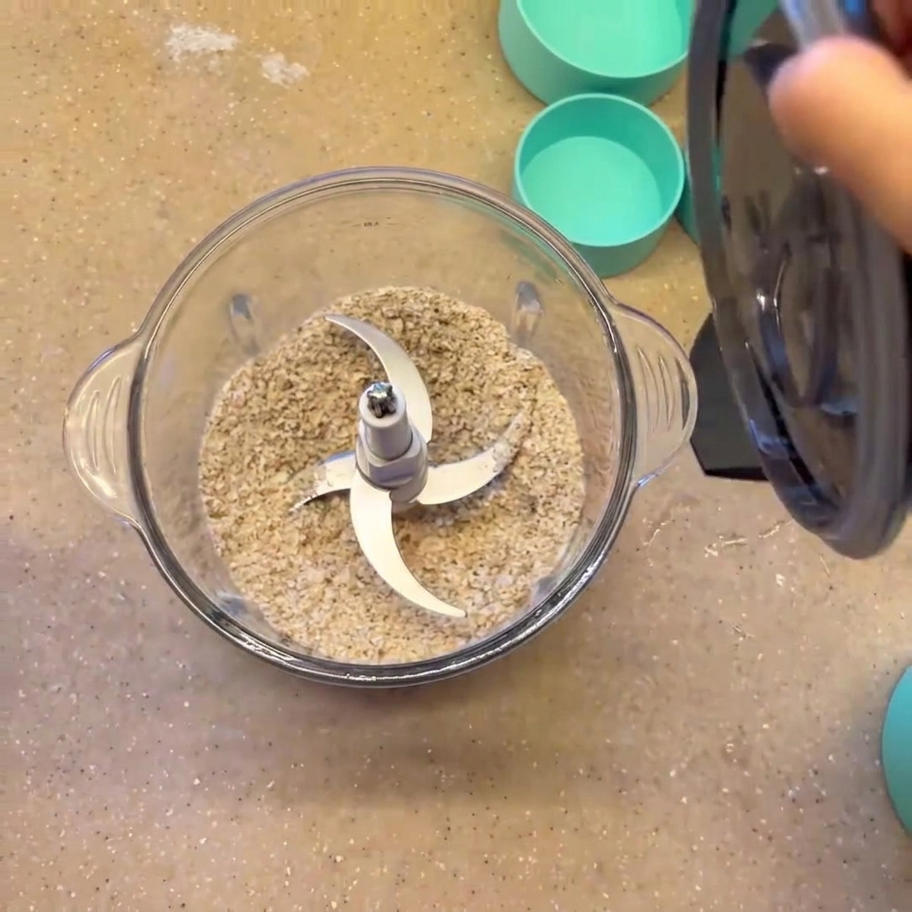 Red onion pieces being placed into the blender cup.
