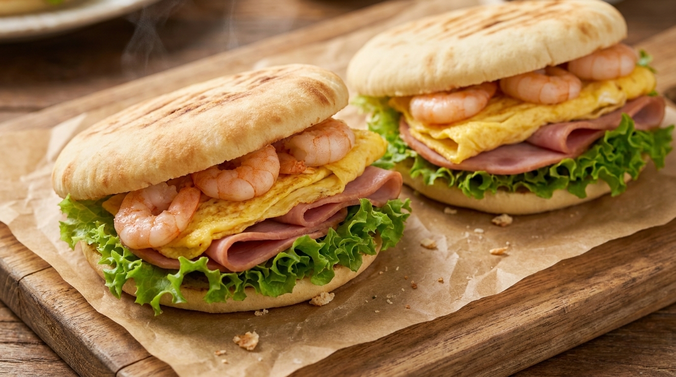 No-Knead Pan-Fried Flatbread Panini Burger Buns
