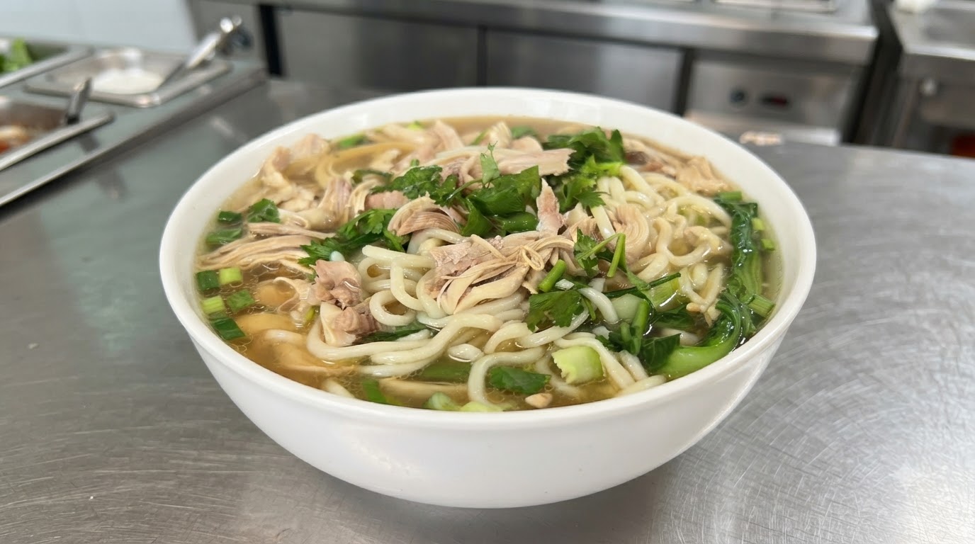 Authentic Shredded Chicken Noodle Soup