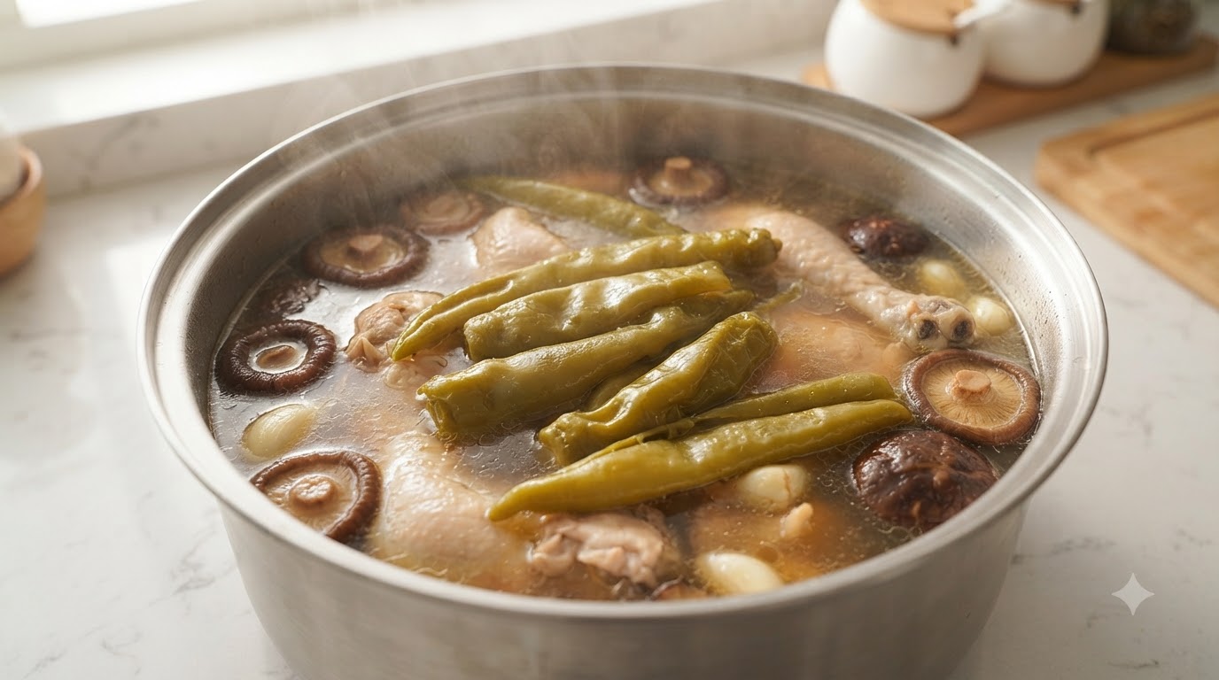 Taiwanese Peeled Chili Pepper Chicken Soup