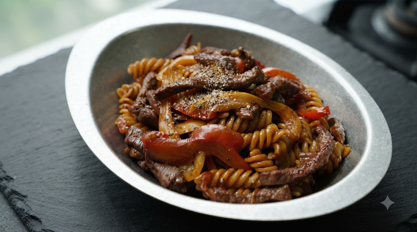 Black Pepper Beef Tenderloin Fusilli