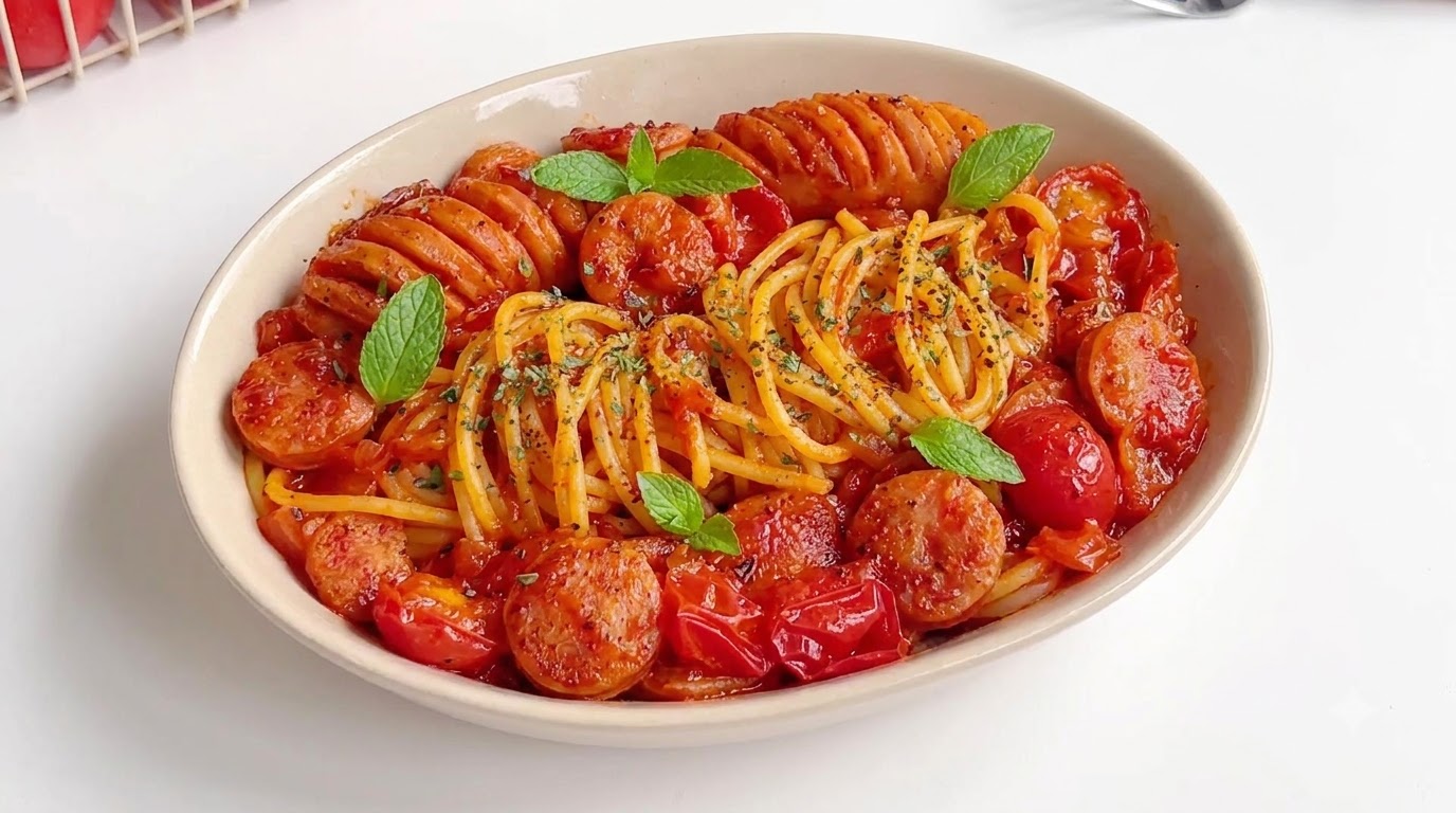 Rich Tomato Sausage Pasta